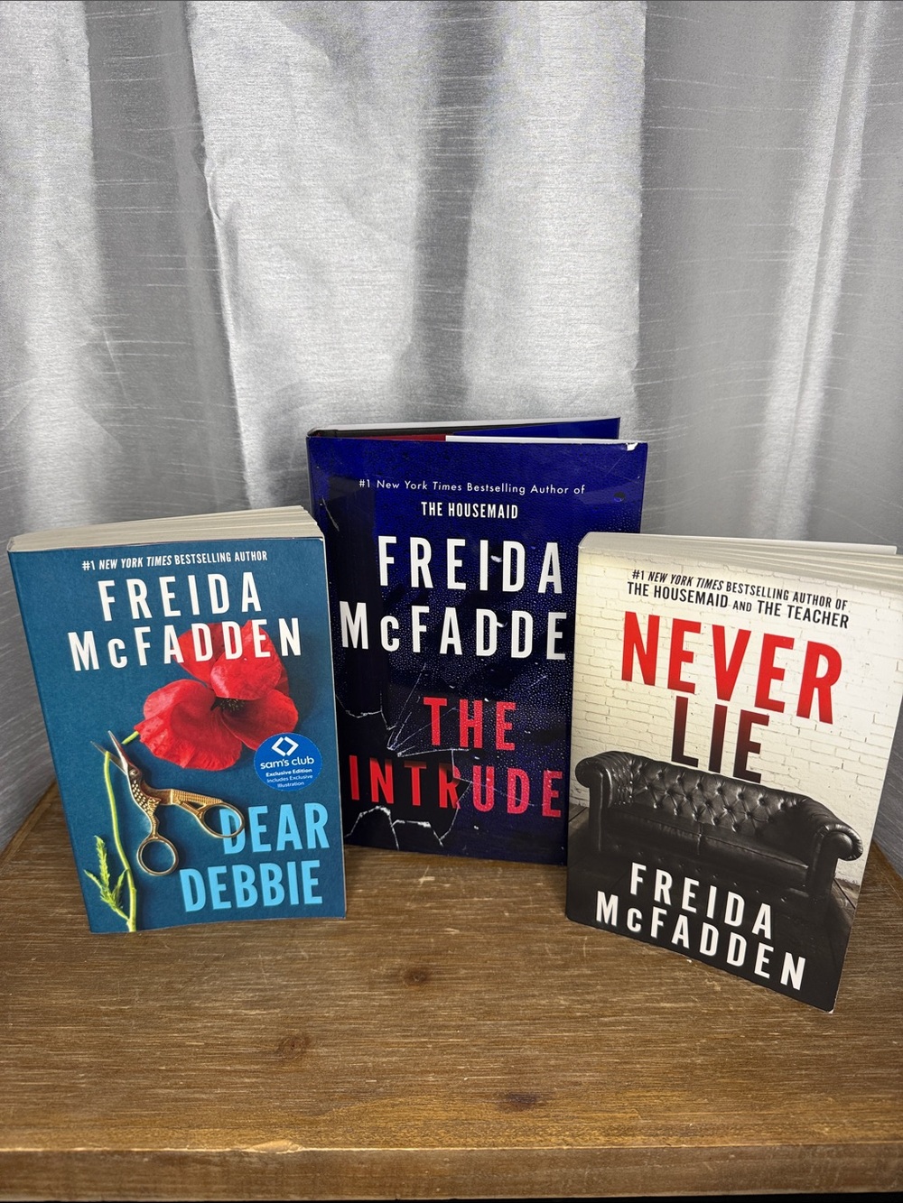 Freida McFadden Set of 3 Suspense Books The Intruder Dear Debbie Never Lie